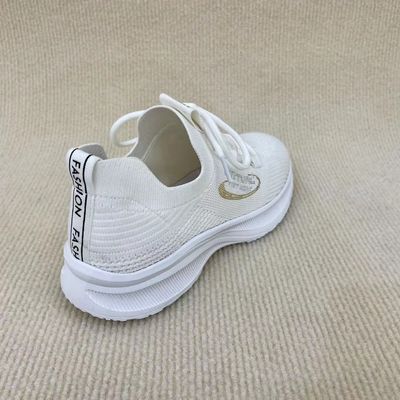 Women breathable sneakers with mesh upper and flyknit material