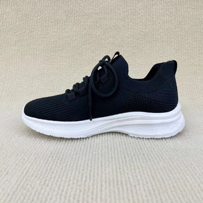Women black sneakers sports shoes for climbing running in daily life