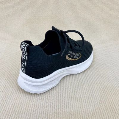 Women black sneakers sports shoes for climbing running in daily life