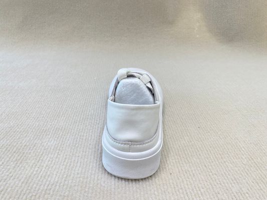 Women white casual sneakers cover head round toe and low cut
