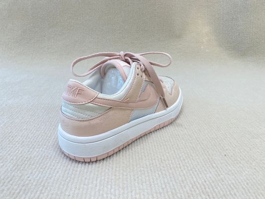 Women leather platform fashion sneakers with printing flowers