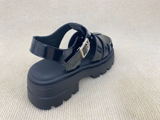 TPR Womens Silver Platform Sandals With Thick Soled And Cover Head