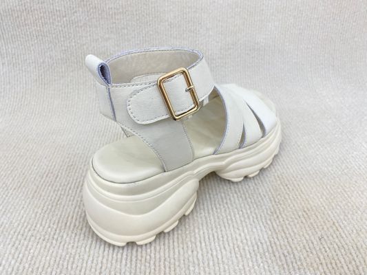 Breathable Microfiber Summer Sandals PU White Sandals For Women