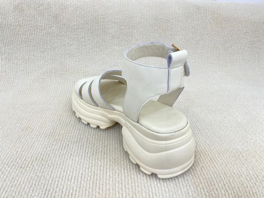 Breathable Microfiber Summer Sandals PU White Sandals For Women
