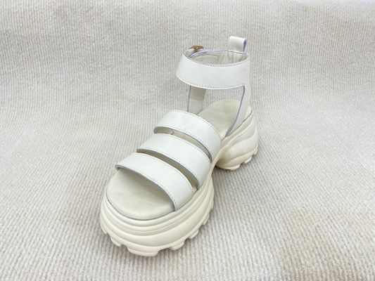 Breathable Microfiber Summer Sandals PU White Sandals For Women