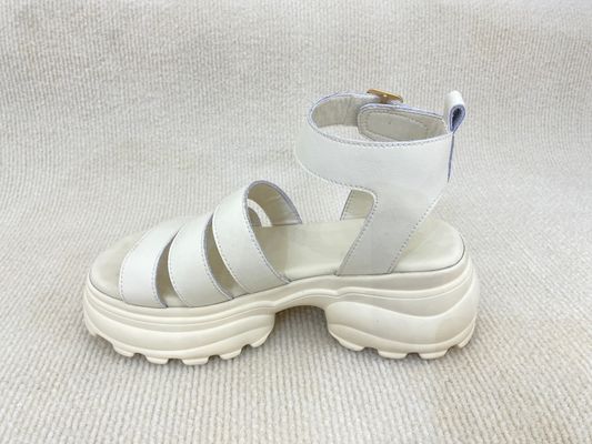 Breathable Microfiber Summer Sandals PU White Sandals For Women