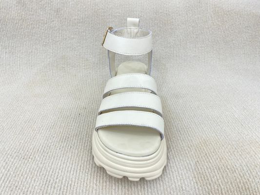 Breathable Microfiber Summer Sandals PU White Sandals For Women