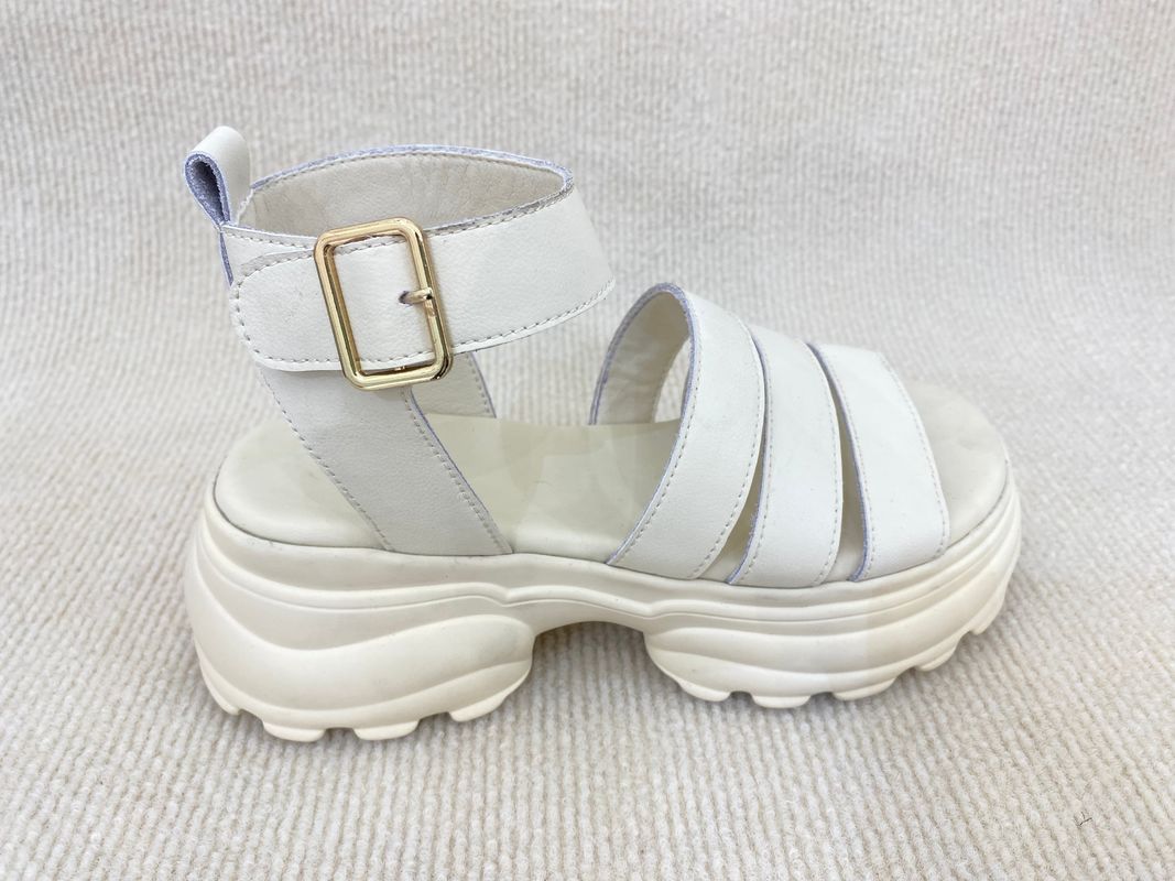 Breathable Microfiber Summer Sandals PU White Sandals For Women